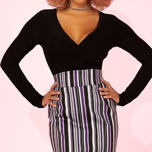 Pinup Girl Clothing Black Gia Wrap Top